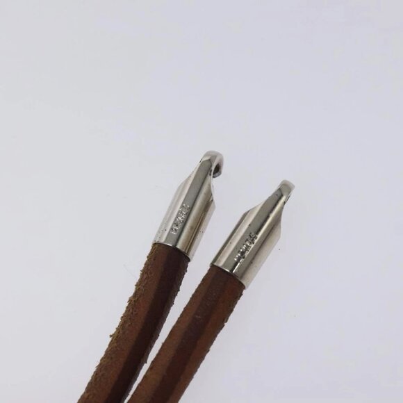 HERMES Laniere Bracelet Leather Brown Auth bs27243 - Picture 4 of 8